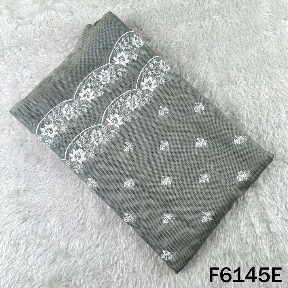 Embroidered Kota Fabric