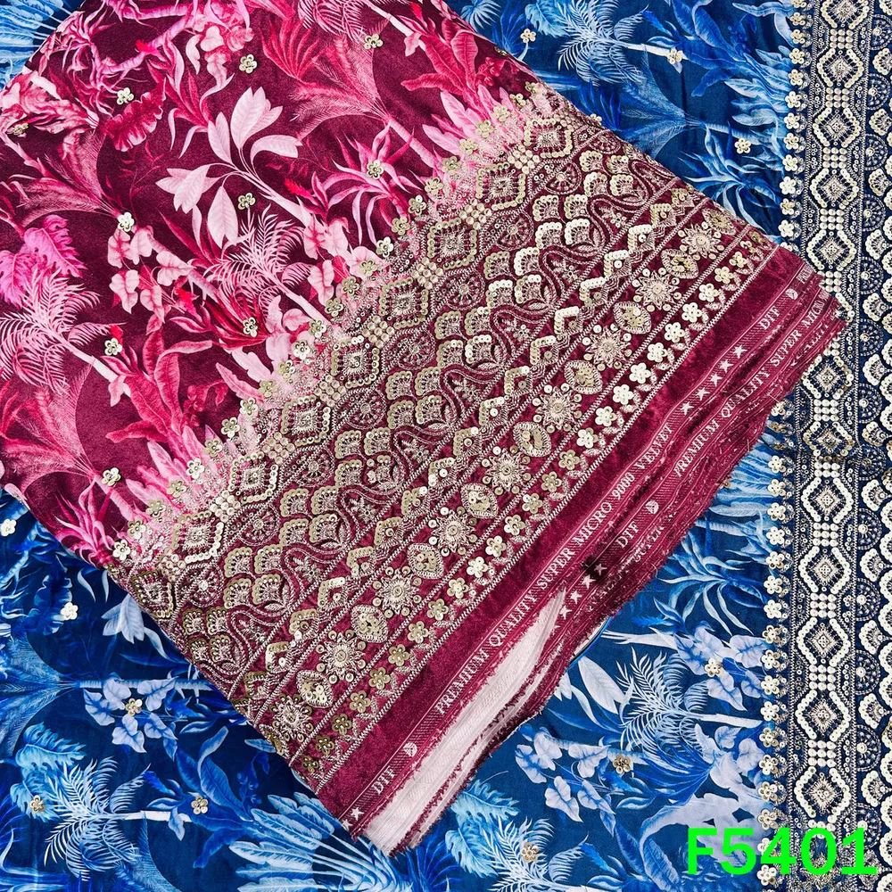 Embroidered Velvet Fabric